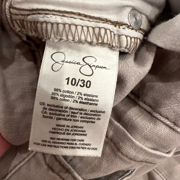 JESSICA SIMPSON ROLLED CROPPED SKINNY GRAY JEANS SIZE 10/30 - Picture 7 of 8